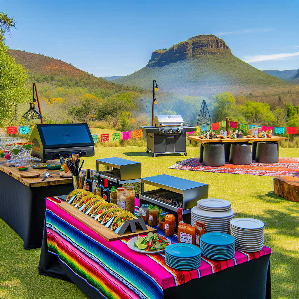 Outdoor Taco Catering Setup