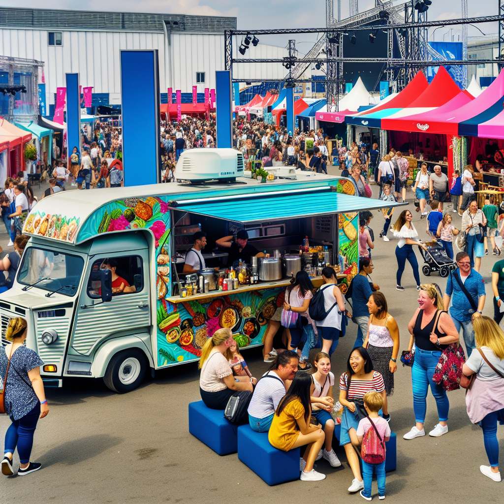 Truck camper at street food festival