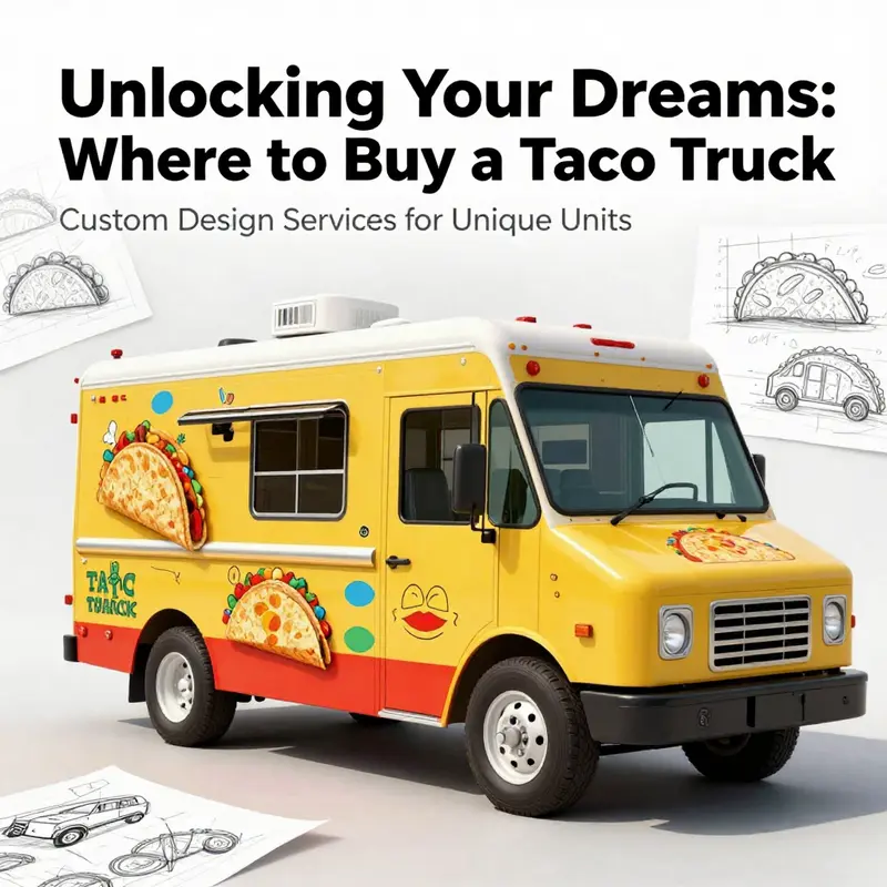 A dynamic taco truck manufacturer showcasing different vehicle options ready for customization.