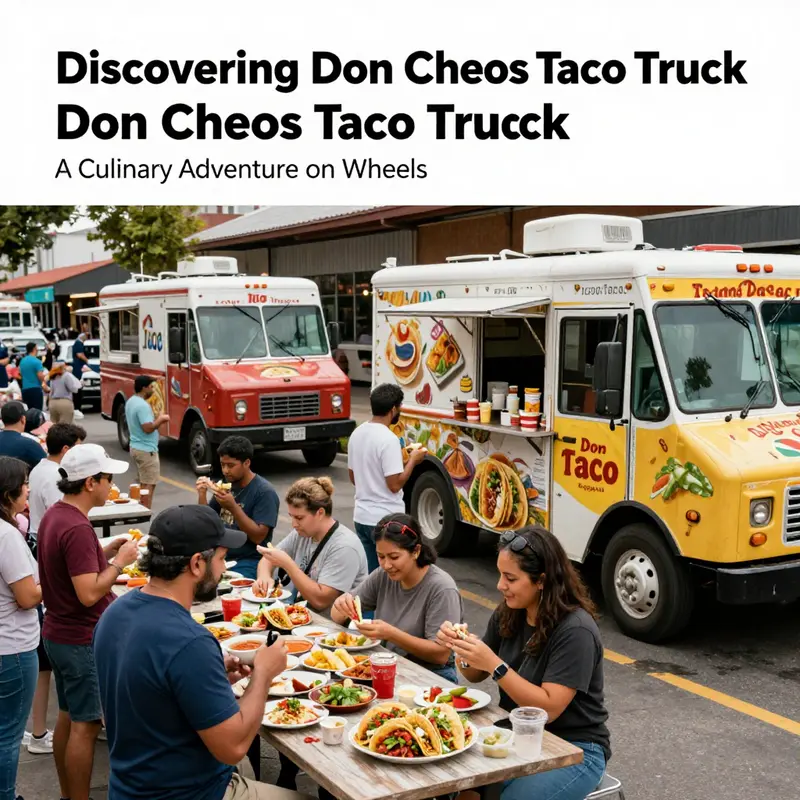 A colorful street filled with food trucks, representing the excitement of taco culture and the absence of Don Cheos Taco Truck.