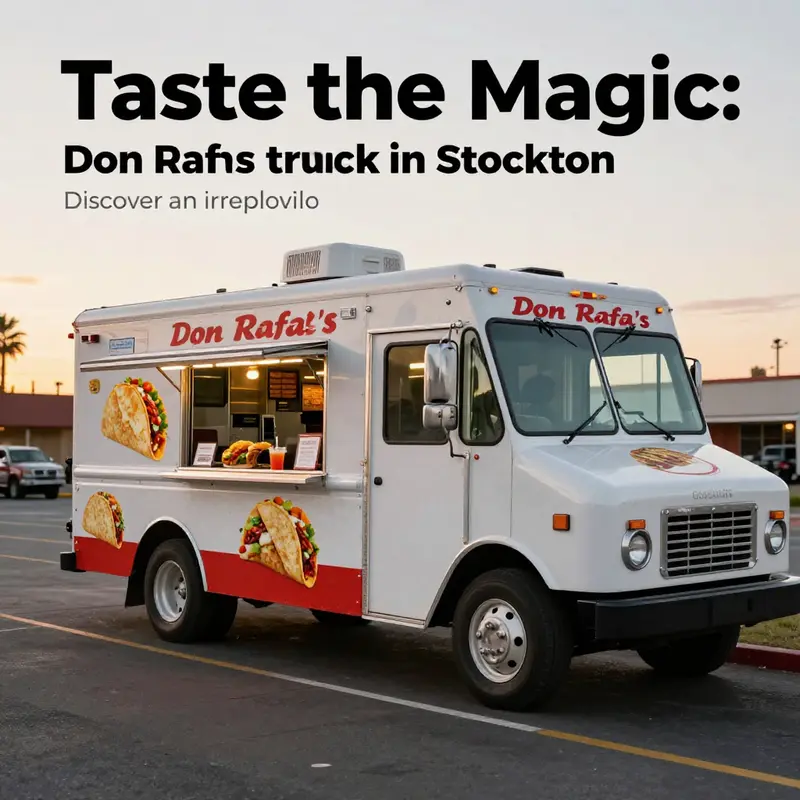 The vibrant appearance of Don Rafa's Taco Truck during sunset, representing the joy of local dining.