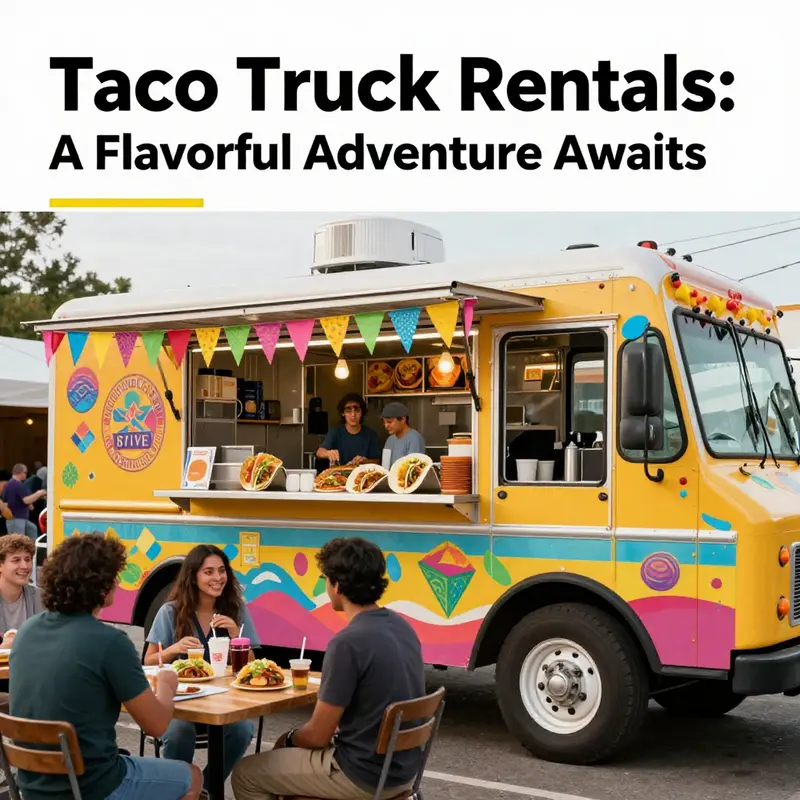 A lively taco truck environment where customers enjoy tasty tacos amidst a festive backdrop.