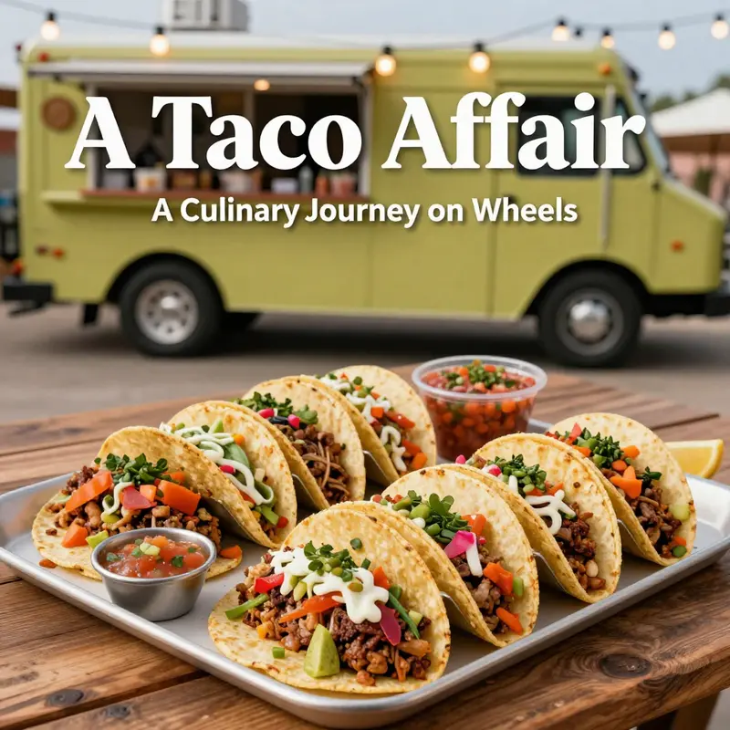 A vibrant display of A Taco Affair’s signature tacos and culinary offerings, inviting customers to explore their delicious menu.