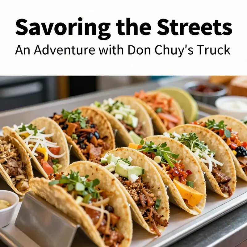 Happy customers enjoying tacos at Don Chuy’s Taco Truck surrounded by a lively outdoor atmosphere.