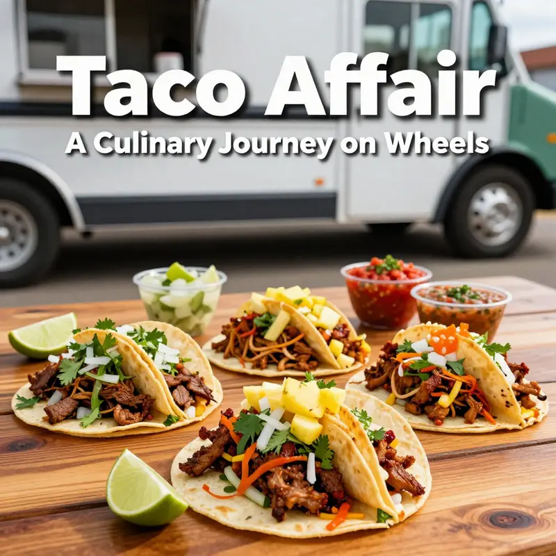 A vibrant showcase of Taco Affair’s popular menu items, each taco bursting with color and flavor.