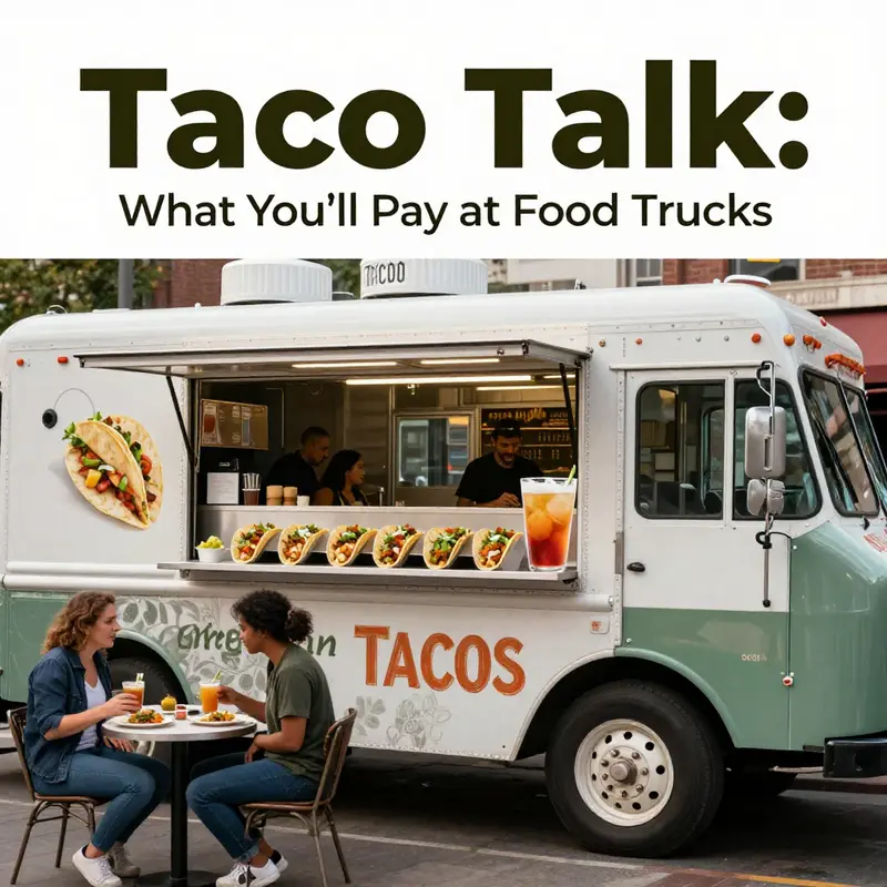 Delicious basic tacos ready to be enjoyed from a colorful food truck.