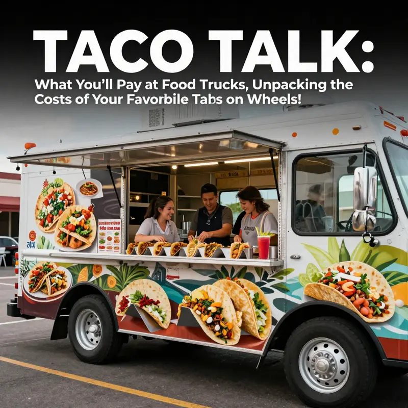 A vibrant food truck busy with diners, highlighting the world of tacos available in a striking outdoor setting.