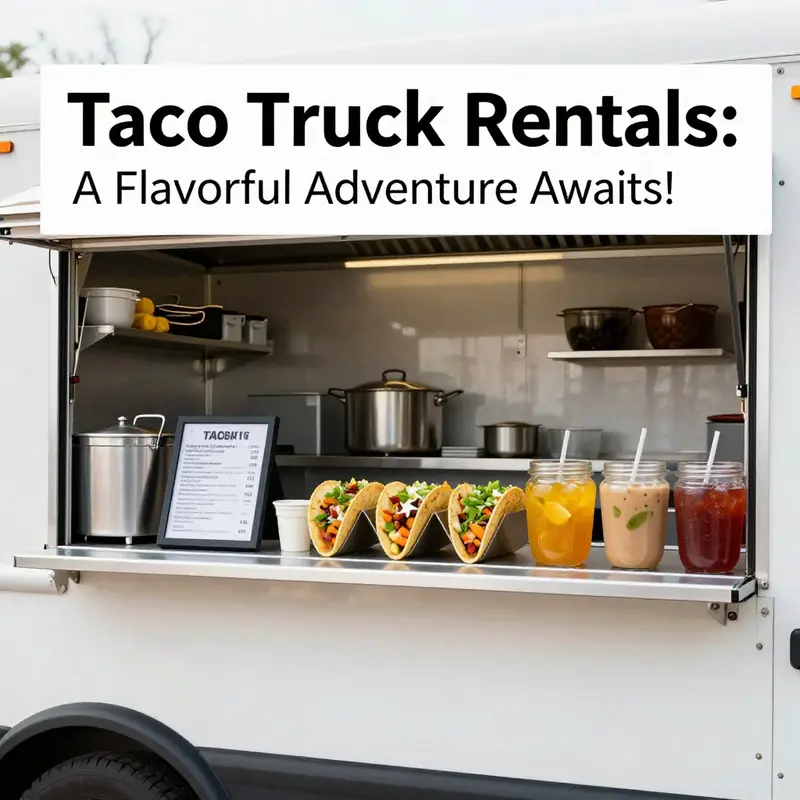 A lively taco truck serving delicious tacos at an outdoor event.