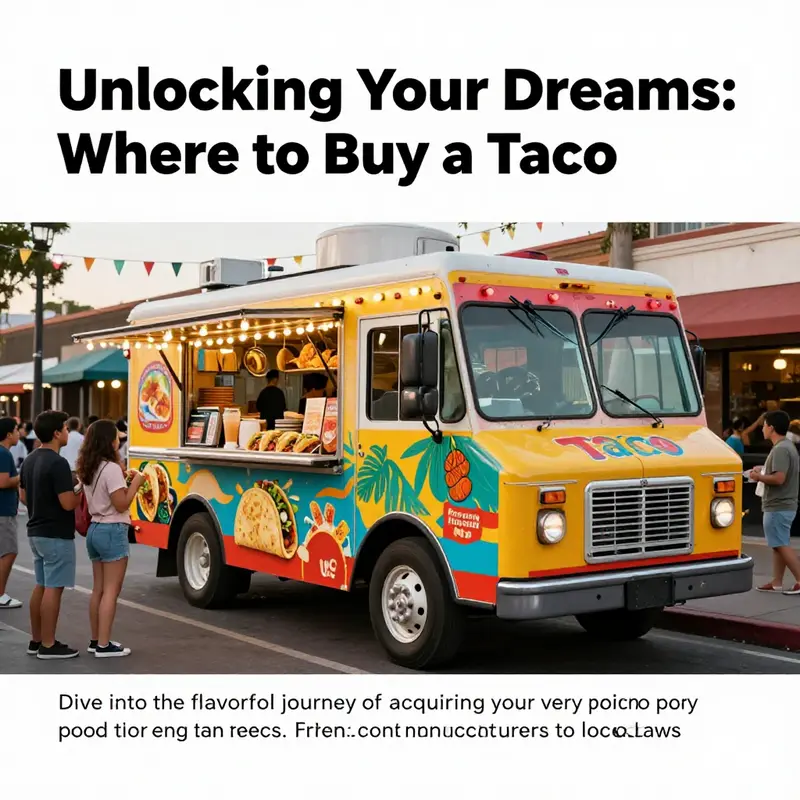 A lively taco truck serving customers with delicious tacos in a vibrant street setting.