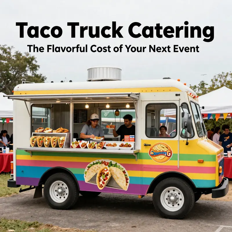 Explore the costs associated with taco truck catering through vibrant visuals.