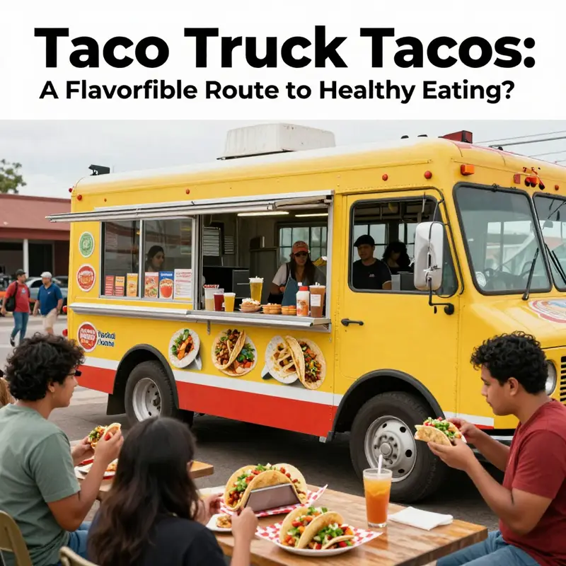 A colorful taco truck buzzing with customers, showcasing the street food experience.