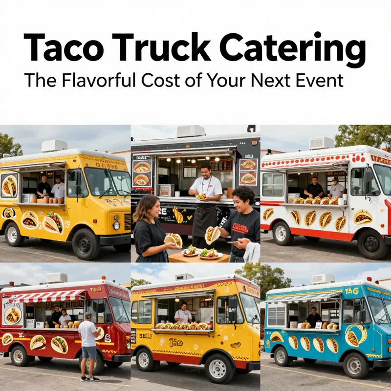 Explore the costs associated with taco truck catering through vibrant visuals.
