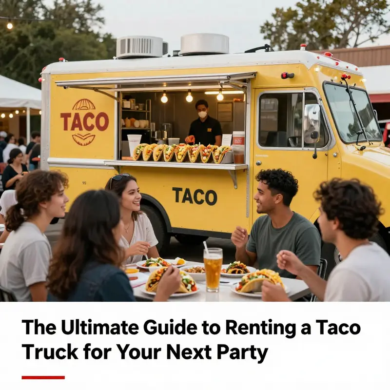 A crowd at a lively taco truck event enjoying delicious tacos and celebrating.