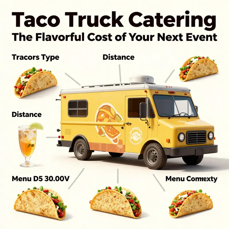Explore the costs associated with taco truck catering through vibrant visuals.