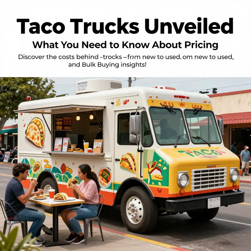 A colorful taco truck providing delicious food in a bustling street setting, filled with smiling patrons.