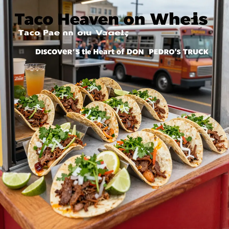 A colorful display of authentic tacos, highlighting the fresh ingredients that define Don Pedro’s menu.