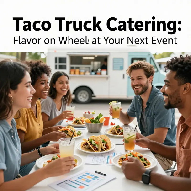 Catch a glimpse of a taco truck ready to serve happy customers.