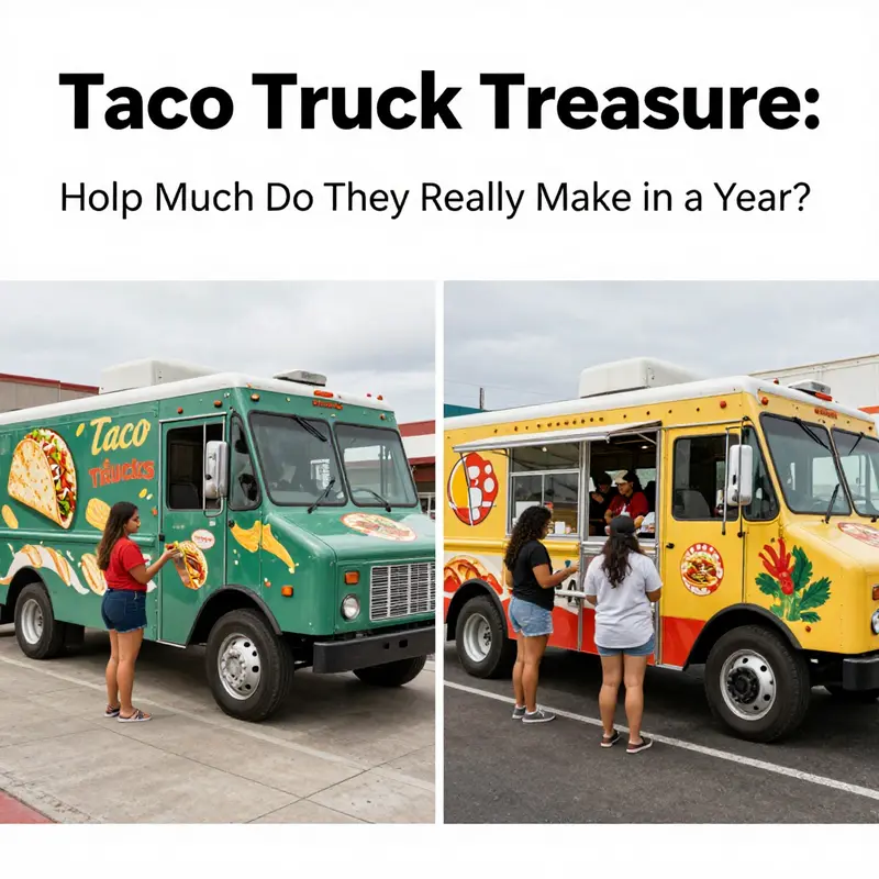 A taco truck operating during a busy market, highlighting its revenue potential.