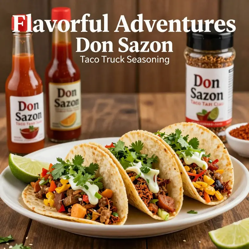 A plate of vibrant tacos filled with fresh ingredients, showcasing Don Sazon Taco Truck Seasoning as an essential part of the culinary experience.