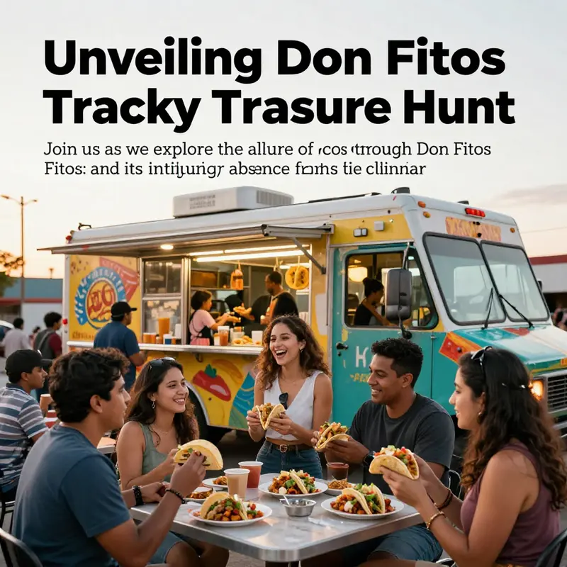 A lively food truck gathering at sunset, showcasing people eating tacos together, illustrating the social aspect of taco culture.