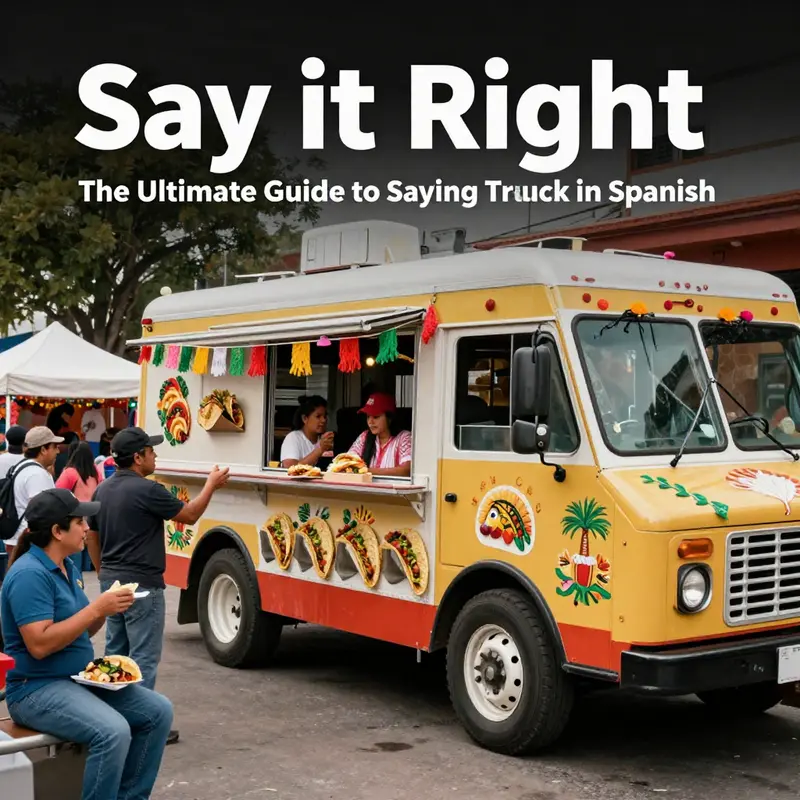 Understanding taco truck terminology in a lively taco truck setting.