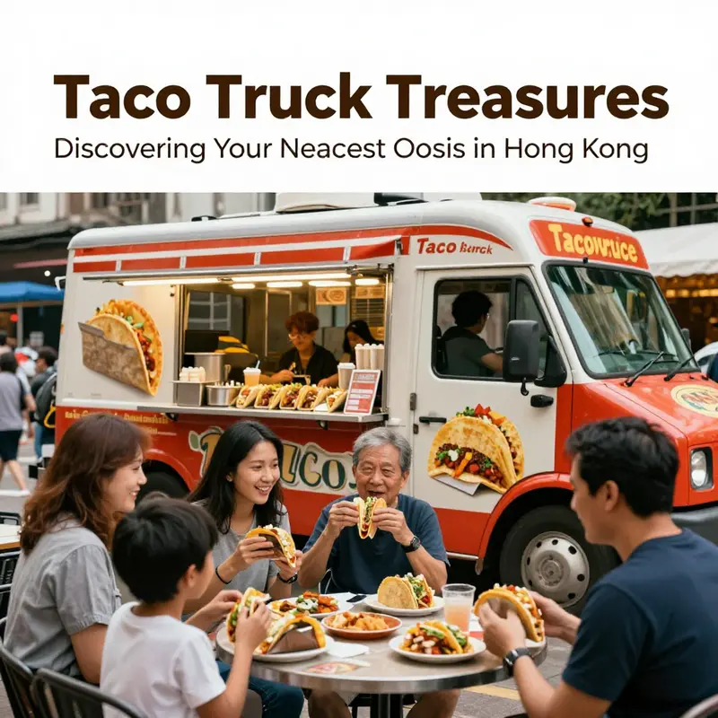 The buzzing scene of Mr. Taco Truck in Chai Wan, where flavor meets community.