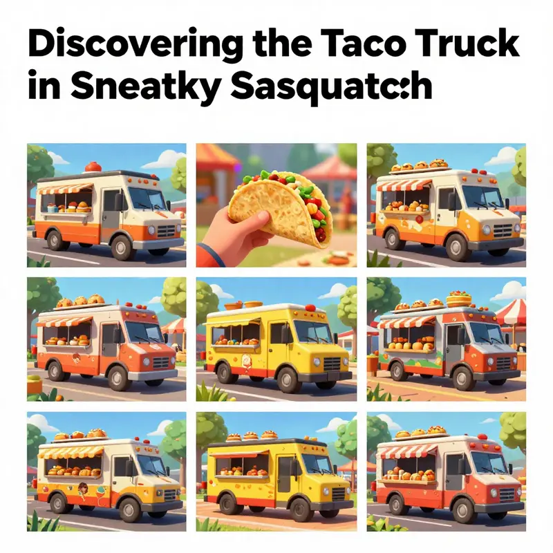 The lively Taco Truck nestled in the enchanting world of Sneaky Sasquatch.