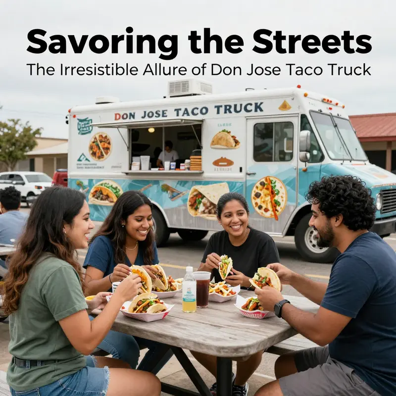 A colorful spread of tacos featuring fresh ingredients from Don Jose Taco Truck.