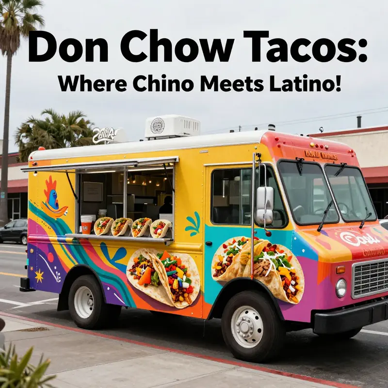 Fusion tacos featuring Chinese and Mexican flavors, proudly served from the Don Chow Tacos food truck.