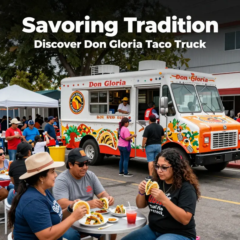 The vibrant exterior of Don Gloria Taco Truck invites patrons into a world of flavorful experiences.