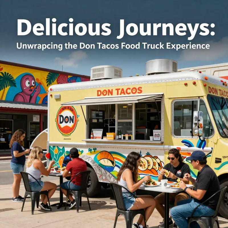 The lively ambiance of Don Tacos Food Truck in Austin, attracting taco lovers under the warm Texas sun.