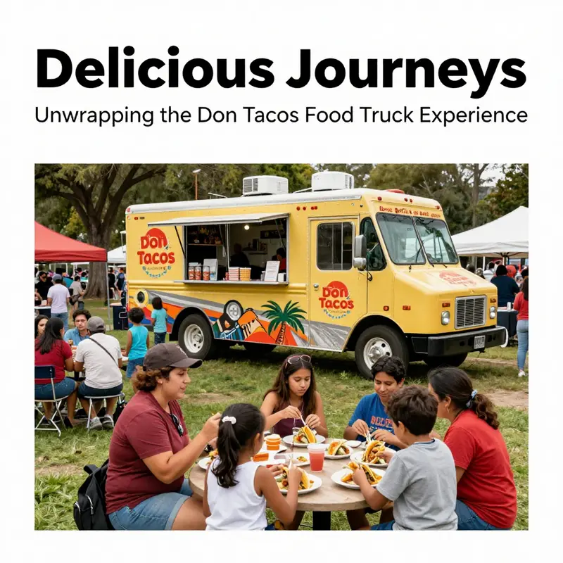 The lively ambiance of Don Tacos Food Truck in Austin, attracting taco lovers under the warm Texas sun.