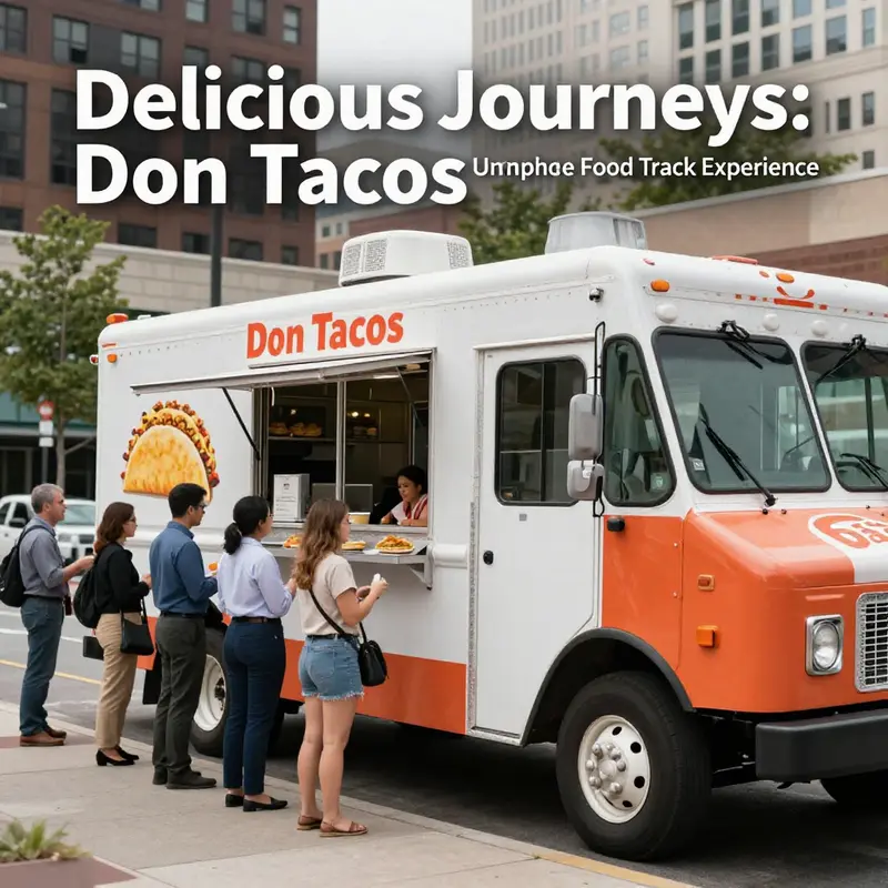 The lively ambiance of Don Tacos Food Truck in Austin, attracting taco lovers under the warm Texas sun.