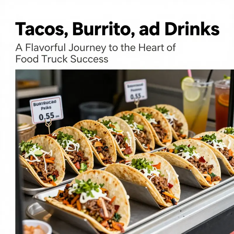 A vibrant food truck scene where the probability of customer satisfaction is delightfully high.