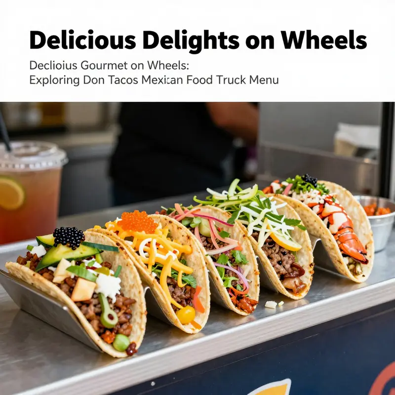 A tempting display of gourmet tacos featuring premium ingredients at Don Tacos Mexican Food Truck.