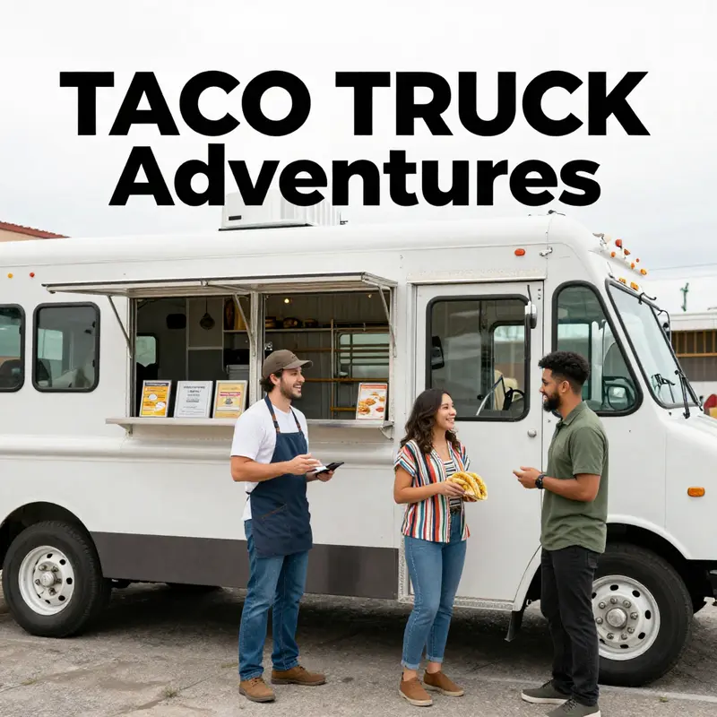 A bustling outdoor event showcasing the delights of a taco truck.