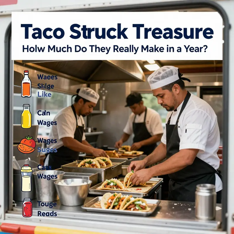 A taco truck operating during a busy market, highlighting its revenue potential.