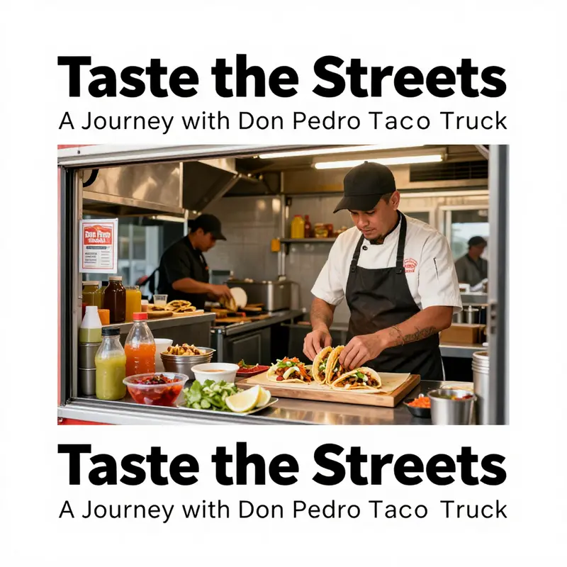 The charming and busy Don Pedro Taco Truck at a popular food spot.