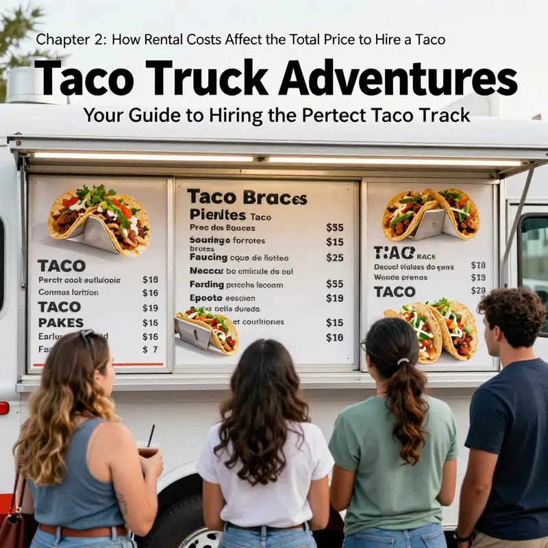 A bustling outdoor event showcasing the delights of a taco truck.