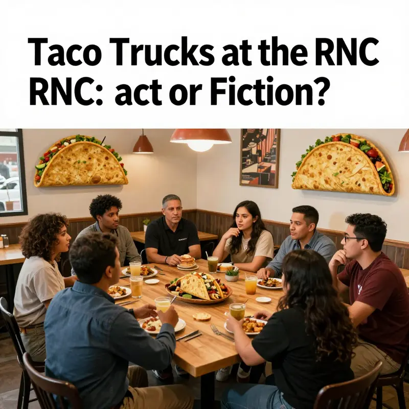 Imaginary taco trucks outside the RNC, sparking discussion among convention-goers.