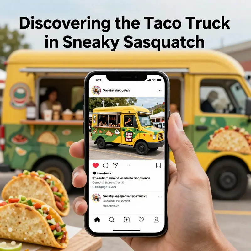 The lively Taco Truck nestled in the enchanting world of Sneaky Sasquatch.