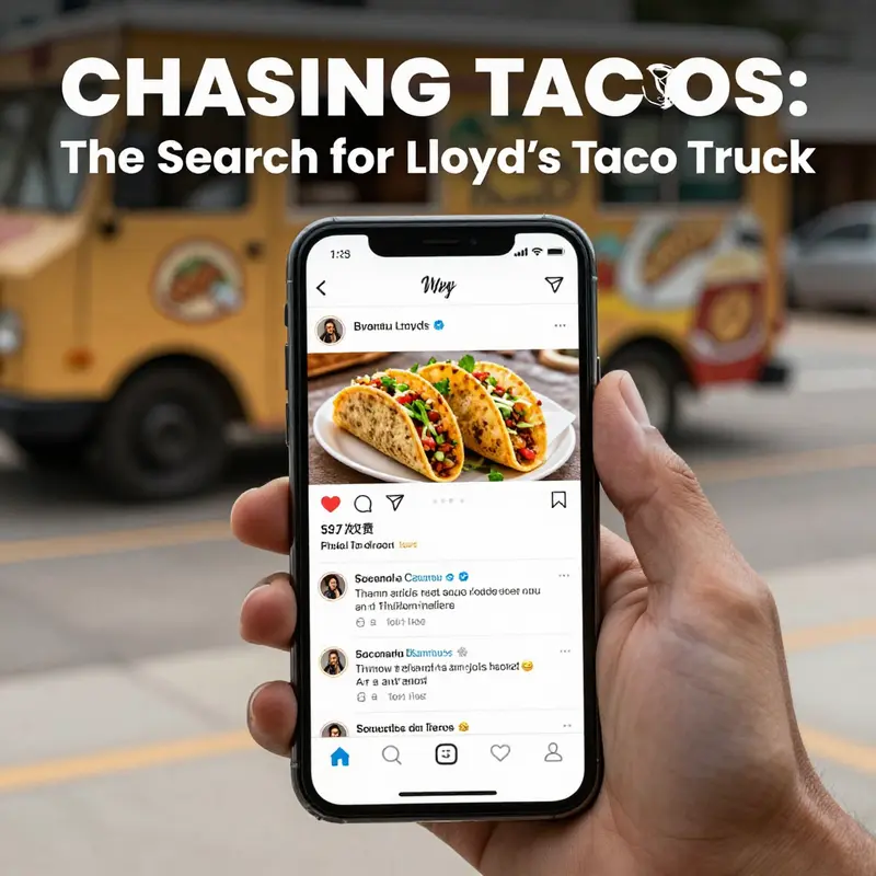The once-bustling Lloyd’s Taco Truck now stands closed, as the vibrant street life continues around it.