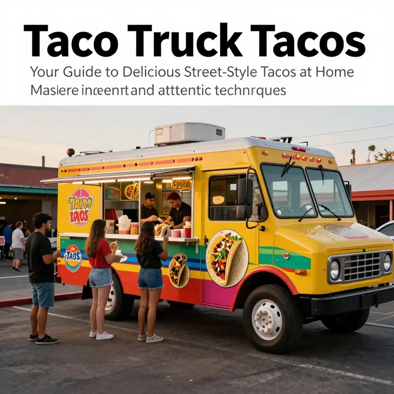 A taco truck serving customers at sunset, capturing the vibrant energy and community aspect of taco street food.