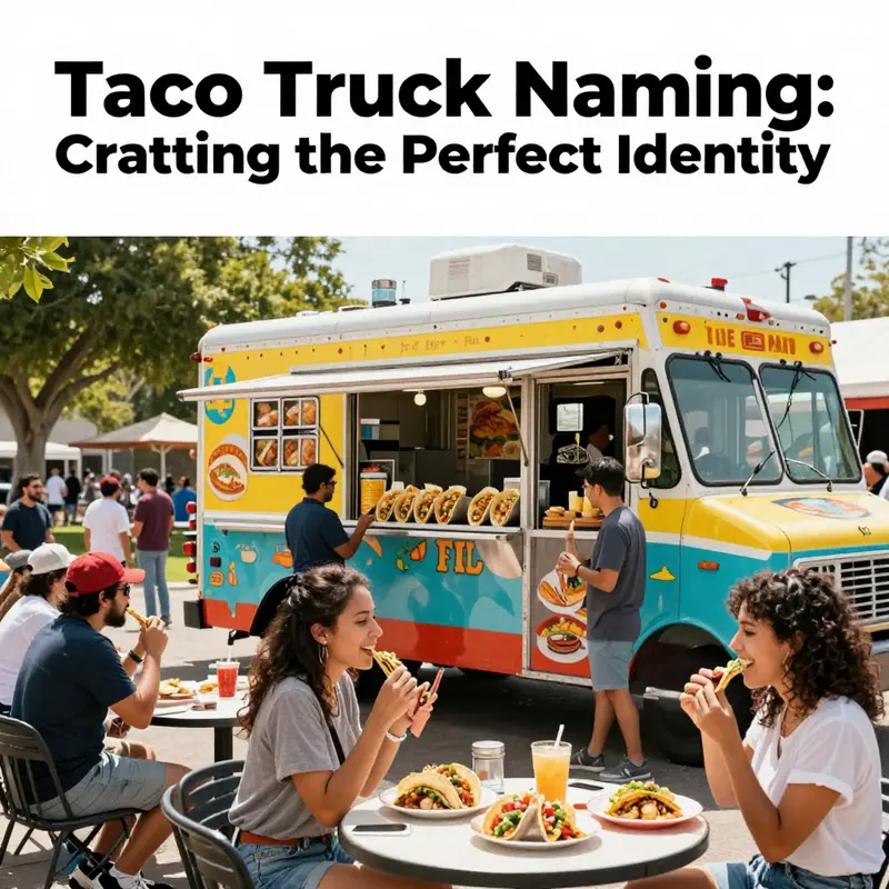 A colorful taco truck in a sunny park with customers relishing their tacos, showcasing the essence of street food culture.