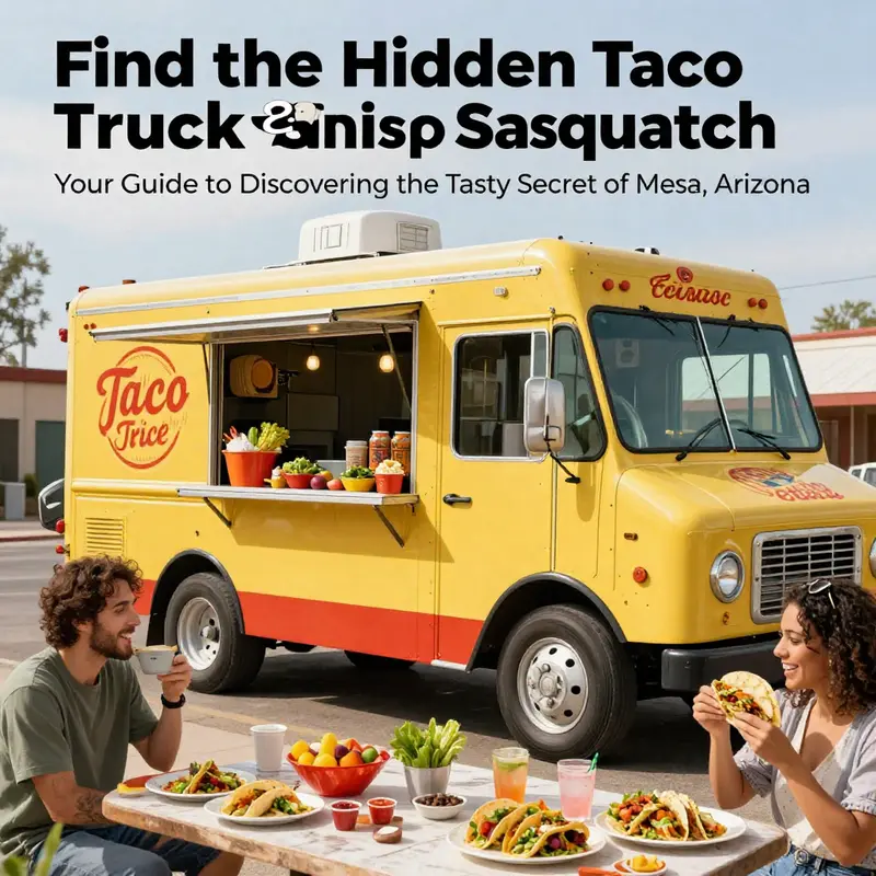 A bustling taco truck scene featuring fresh ingredients and joyous customers enjoying their meals.