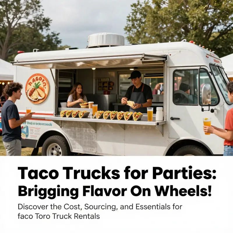 Guests enjoying a taco truck at a vibrant outdoor party.