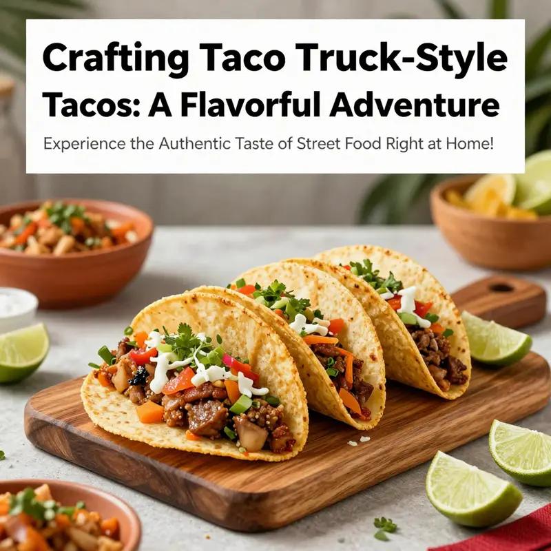 A beautifully arranged plate of taco truck-style tacos with fresh toppings, a colorful presentation.