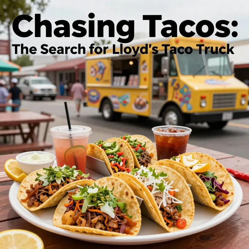 A colorful spread of various tacos and toppings in a street food atmosphere, representing the joy of taco culture.