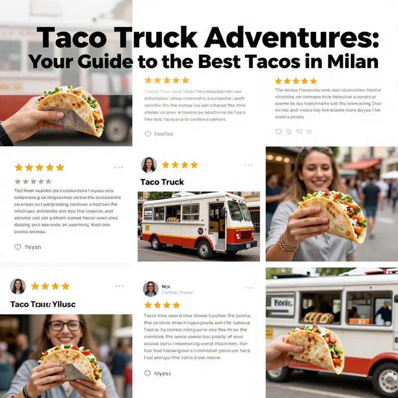 The Taco Truck parked in a lively Milan street, ready to serve delicious tacos.