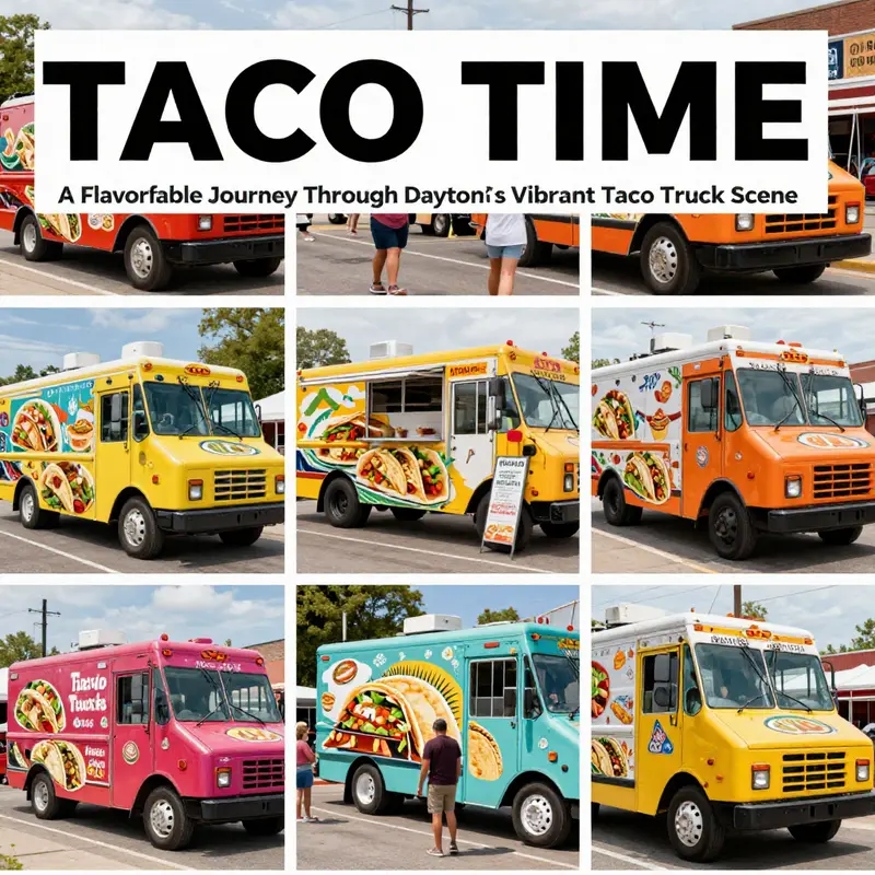 A vibrant collection of Dayton’s top taco trucks bringing flavors to the streets.
